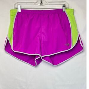 The North Face Women's Large Pink and Green Running Shorts Athleisure Outdoors